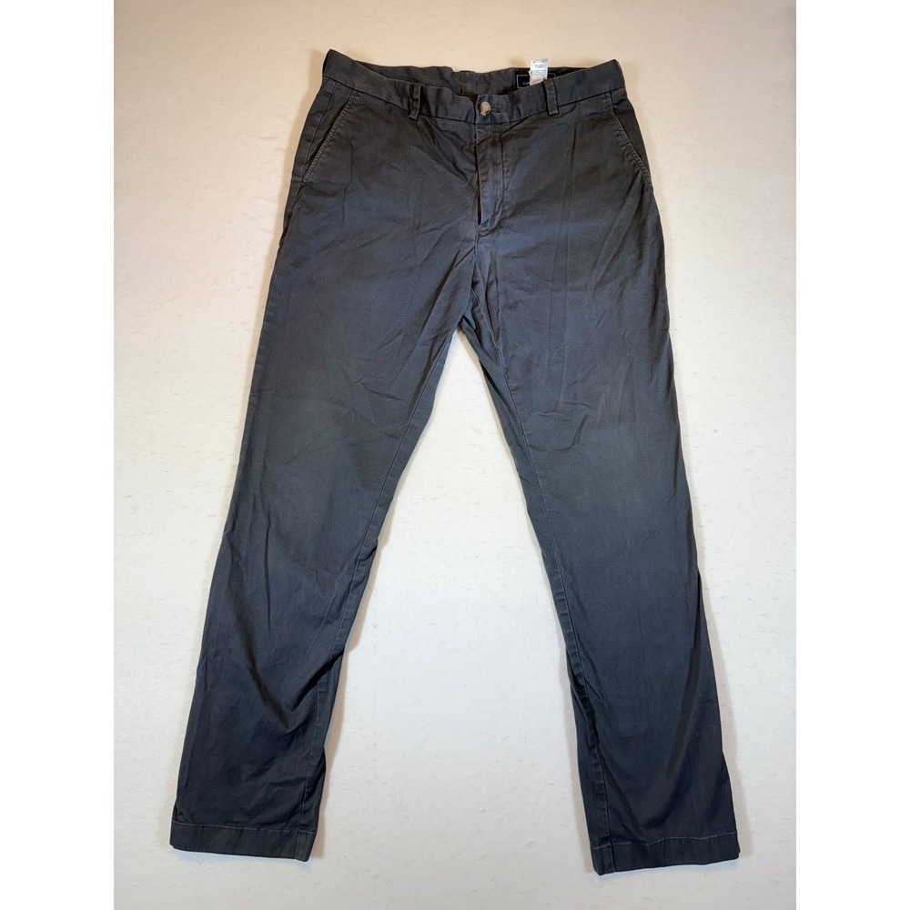 Vineyard Vines Men Gray Chino Pants Flat Front Straight Leg Size 34x34